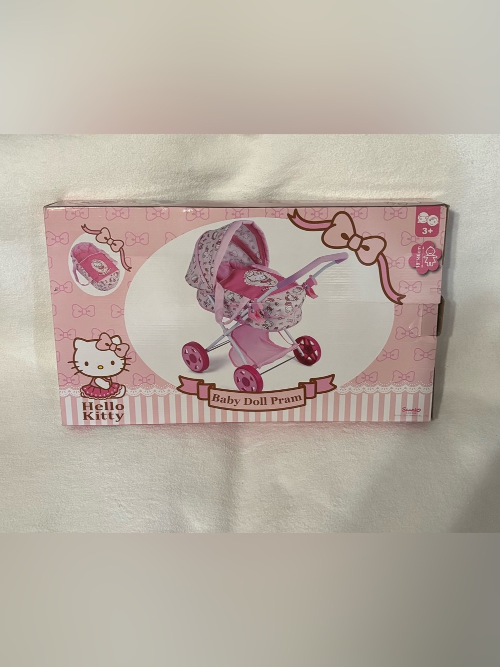 Hello Kitty Pink and White Baby Doll Pram see details pics.